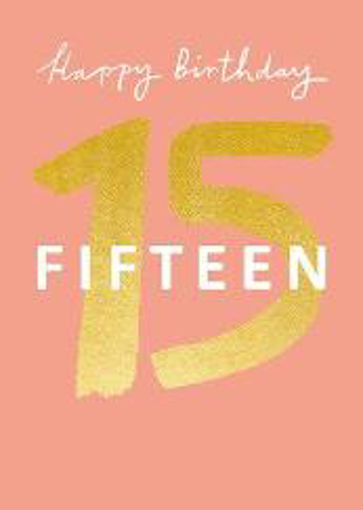 Picture of HAPPY BIRTHDAY 15 CARD PEACH